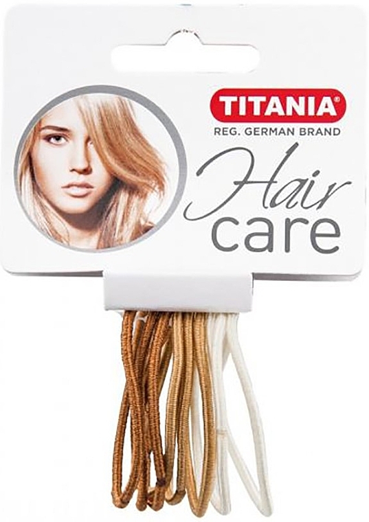 Резинки для волосся, еластичні, 2 мм, 9 шт., світло-коричневі - Titania — фото N1