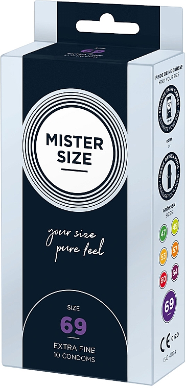 Презервативи латексні, розмір 69, 10 шт. - Mister Size Extra Fine Condoms — фото N2