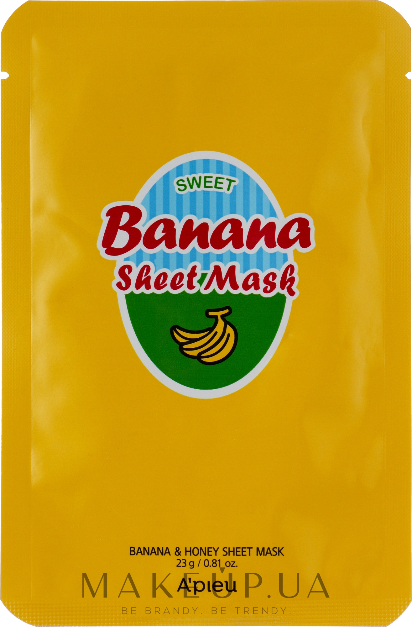 Живильна маска з екстрактом банана і меду - A'Pieu Sweet Banana Sheet Mask — фото 23g