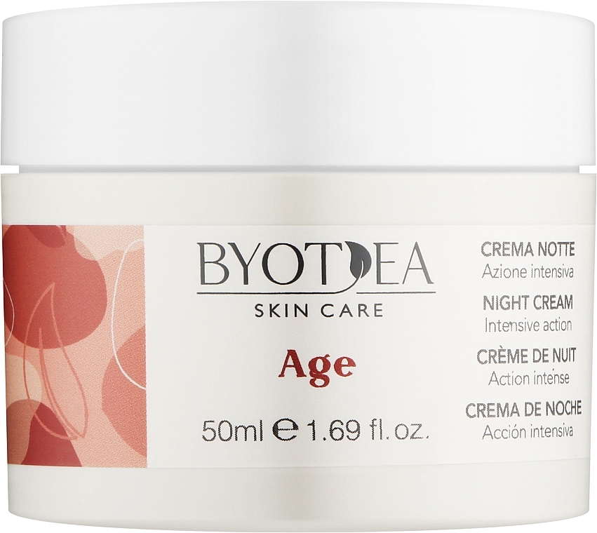 Нічний крем для обличчя з гіалуроновою кислотою - Byothea Skin Care Age Intensive Action Night Cream