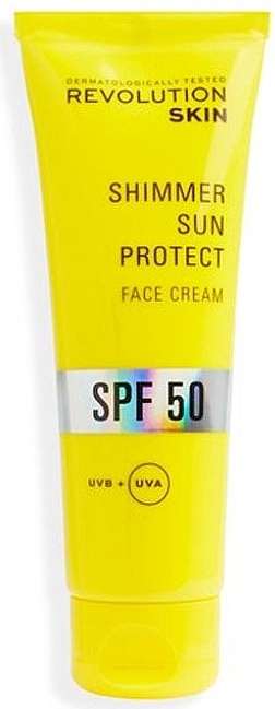 Мерцающий солнцезащитный крем для лица - Revolution Skin SPF 50 Shimmer Sun Protect Face Cream — фото N1