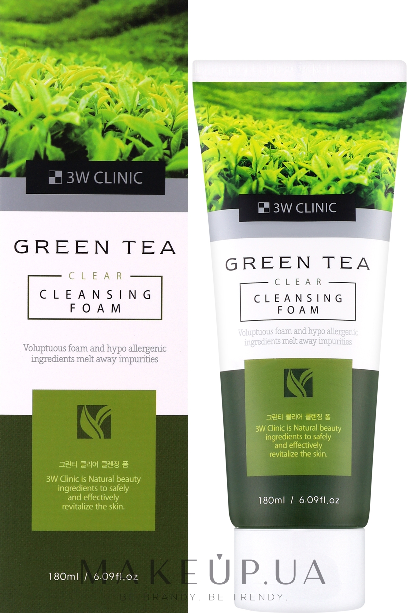 Пенка для умывания с зеленым чаем - 3W Clinic Green Tea Clear Cleansing Foam — фото 180ml