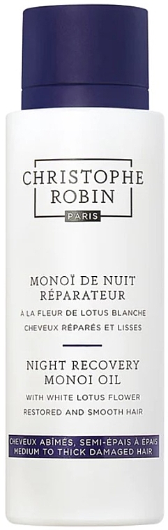 Нічна відновлювальна олія моної з квіткою білого лотоса - Christophe Robin Night Recovery Monoi Oil With White Lotus Flower — фото N1