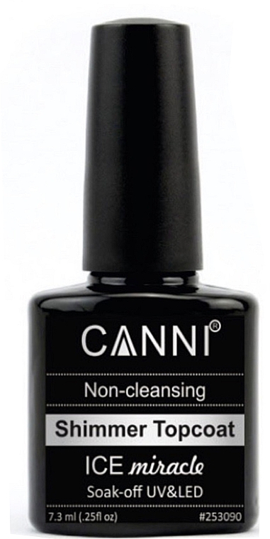 Фінішне покриття з голографічним блиском - Canni Shimmer Topcoat Ice Miracle — фото N1