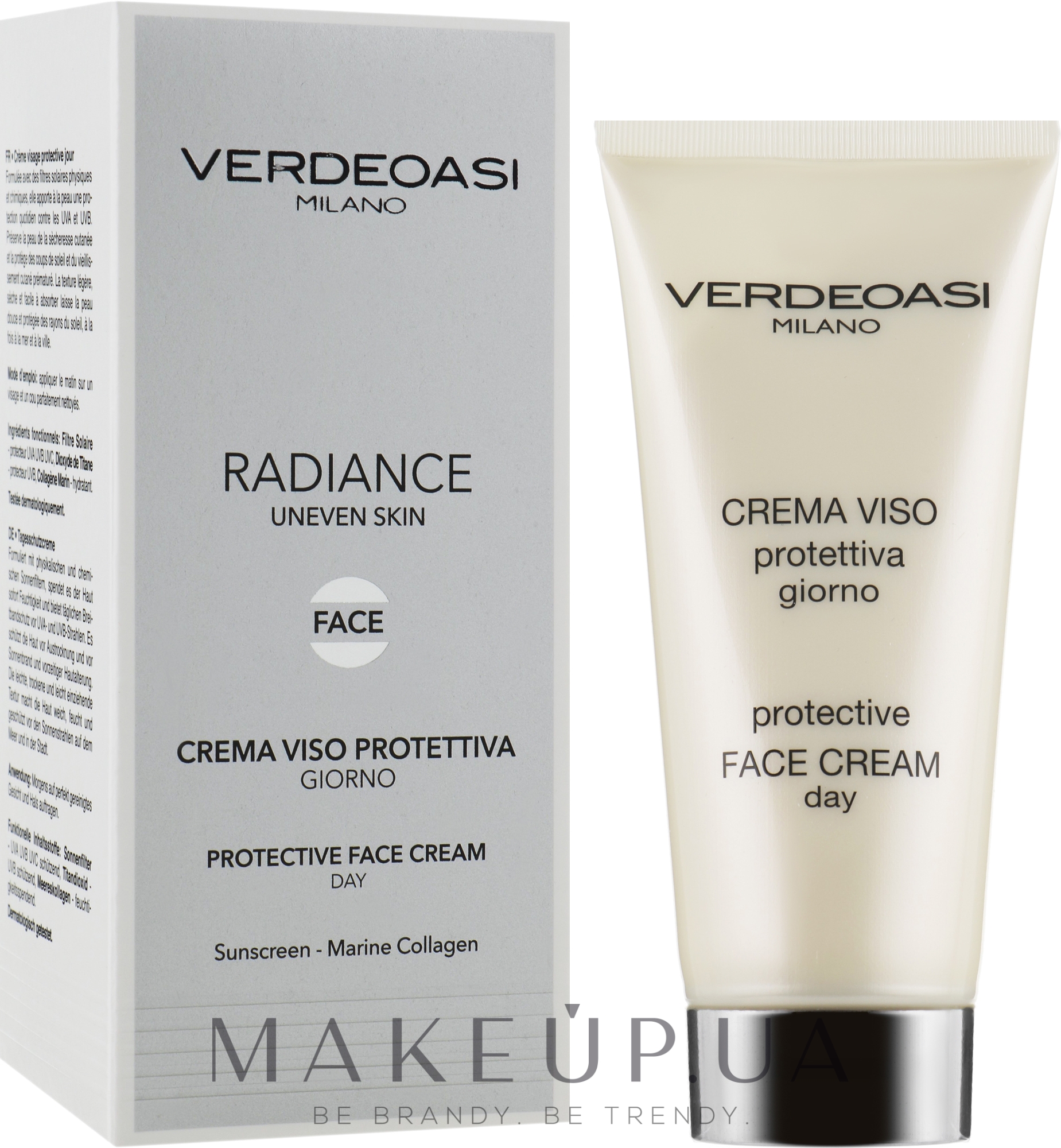 Денний сонцезахисний крем для обличчя - Verdeoasi Radiance Uneven Skin Protective Face Cream — фото 100ml