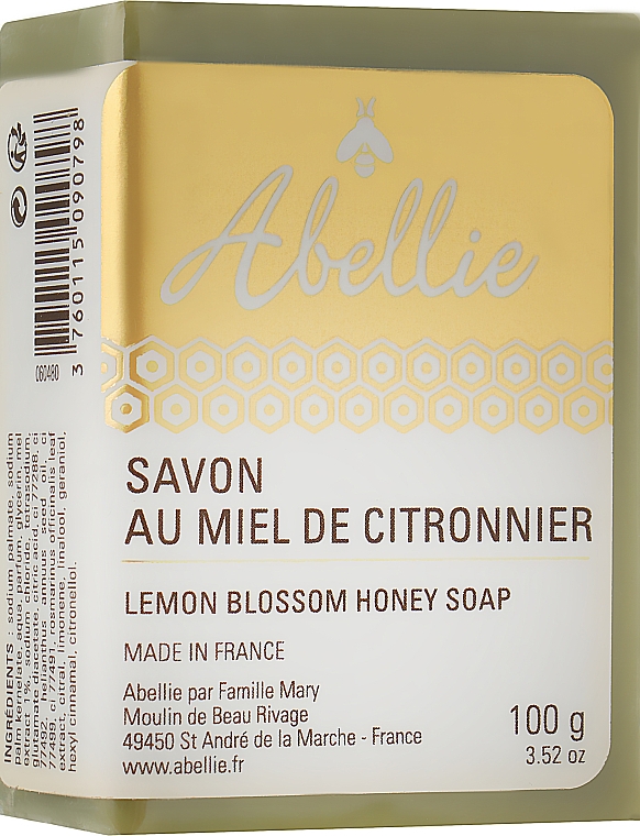 Мило для обличчя й тіла "Мед і лимонне дерево" - Abellie Savon Au Miel Au Miel De Citronnier