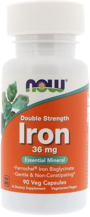 Капсули "Залізо", 36 мг - Now Foods Iron — фото N1