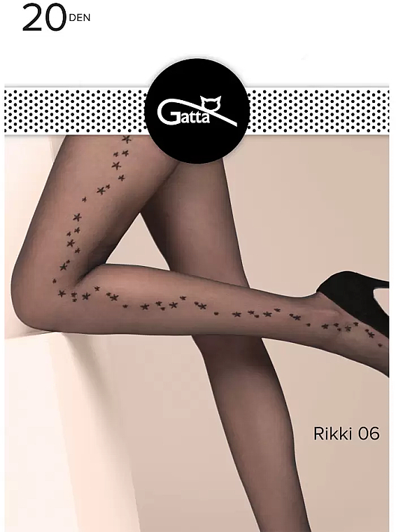 Колготки фантазийные "Rikki W.06" 20 Den, nero - Gatta