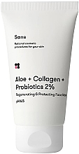 Парфумерія, косметика Маска для обличчя з алое - Sane Aloe + Collagen + Probiotics 2% Regenerating & Protecting Face Mask