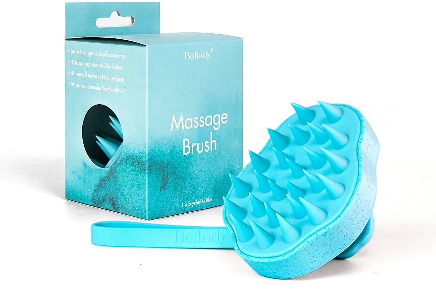 Щетка для массажа кожи головы, Seychelles Blue - Bellody Scalp Massage Brush — фото N1