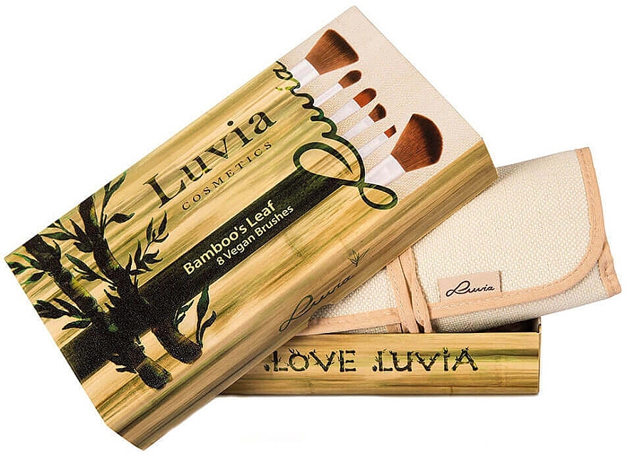 Набір пензлів для макіяжу, 8 шт. - Luvia Cosmetics Bamboo’s Leaf Brush Set — фото N2