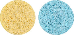 Спонж для вмивання 2в1, жовтий і блакитний - Puffic Fashion PF-04 — фото N1