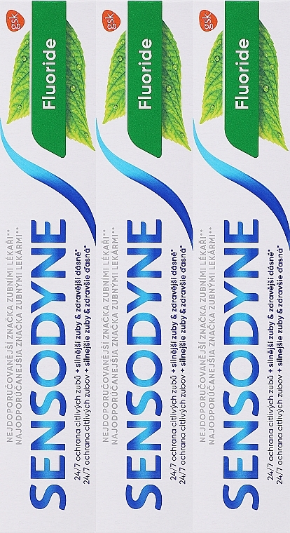 Набір - Sensodyne Fluoride (toothpaste/3х75ml) — фото N1