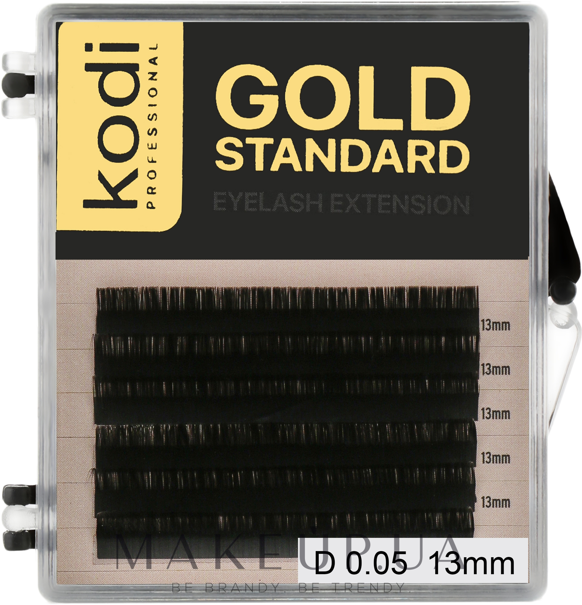 Накладні вії Gold Standart D 0.05 (6 рядів: 13 мм) - Kodi Professional — фото 1уп