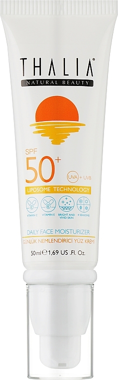Солнцезащитный увлажняющий крем-протектор для лица SPF 50+ - Thalia — фото N1