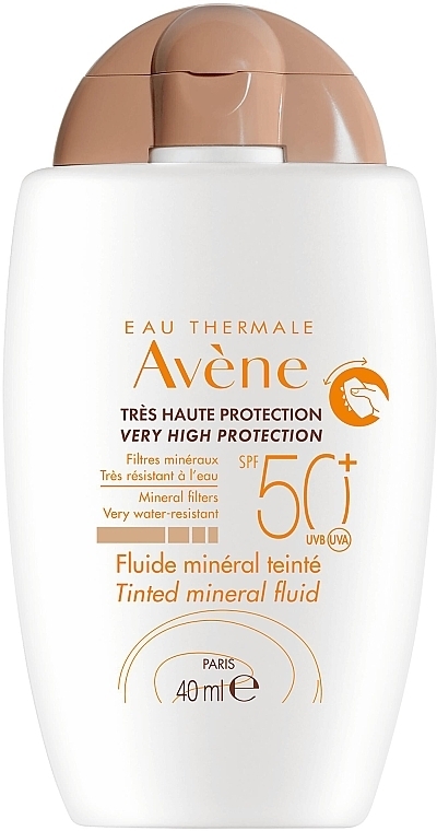 Солнцезащитный минеральный флюид с тонирующим эффектом - Avene Eau Thermale Tinted Mineral Fluid SPF 50+