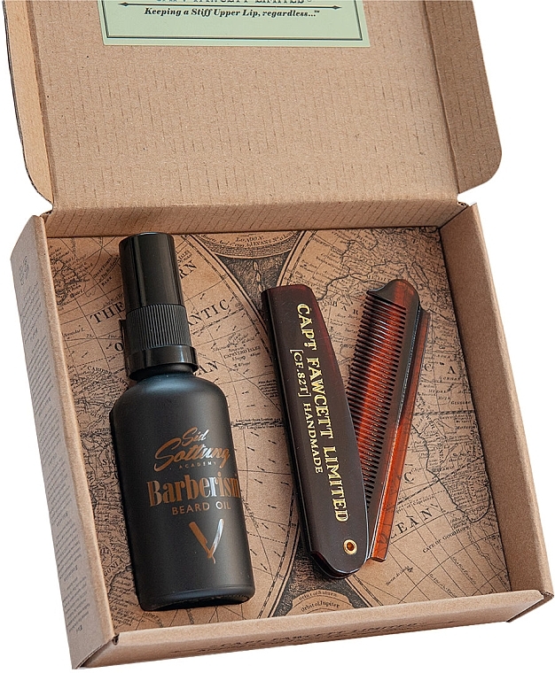 Набор - Captain Fawcett Barberism Gift Set (beard/oil/50ml + beard/comb/1pc) — фото N1