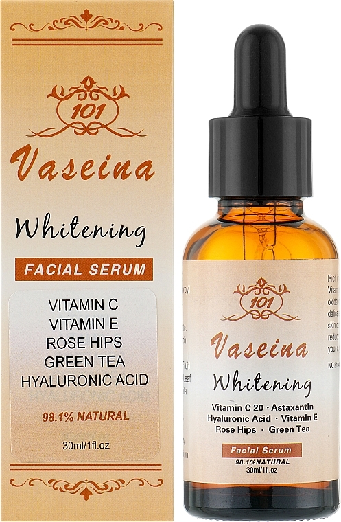 Сыворотка для лица с витамином Е, экстрактом шиповника и гиалуроновой кислотой 98,1% - Vaseina Facial Serum — фото N2