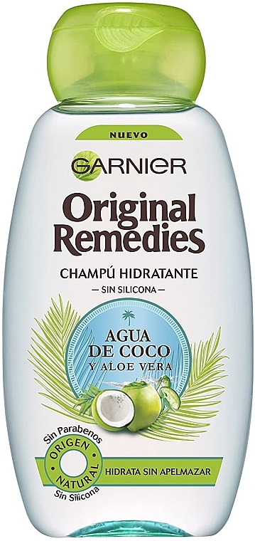 Шампунь для волосся "Кокосова вода й алое" - Garnier Original Remedies Coconut Water and Aloe Vera Shampoo