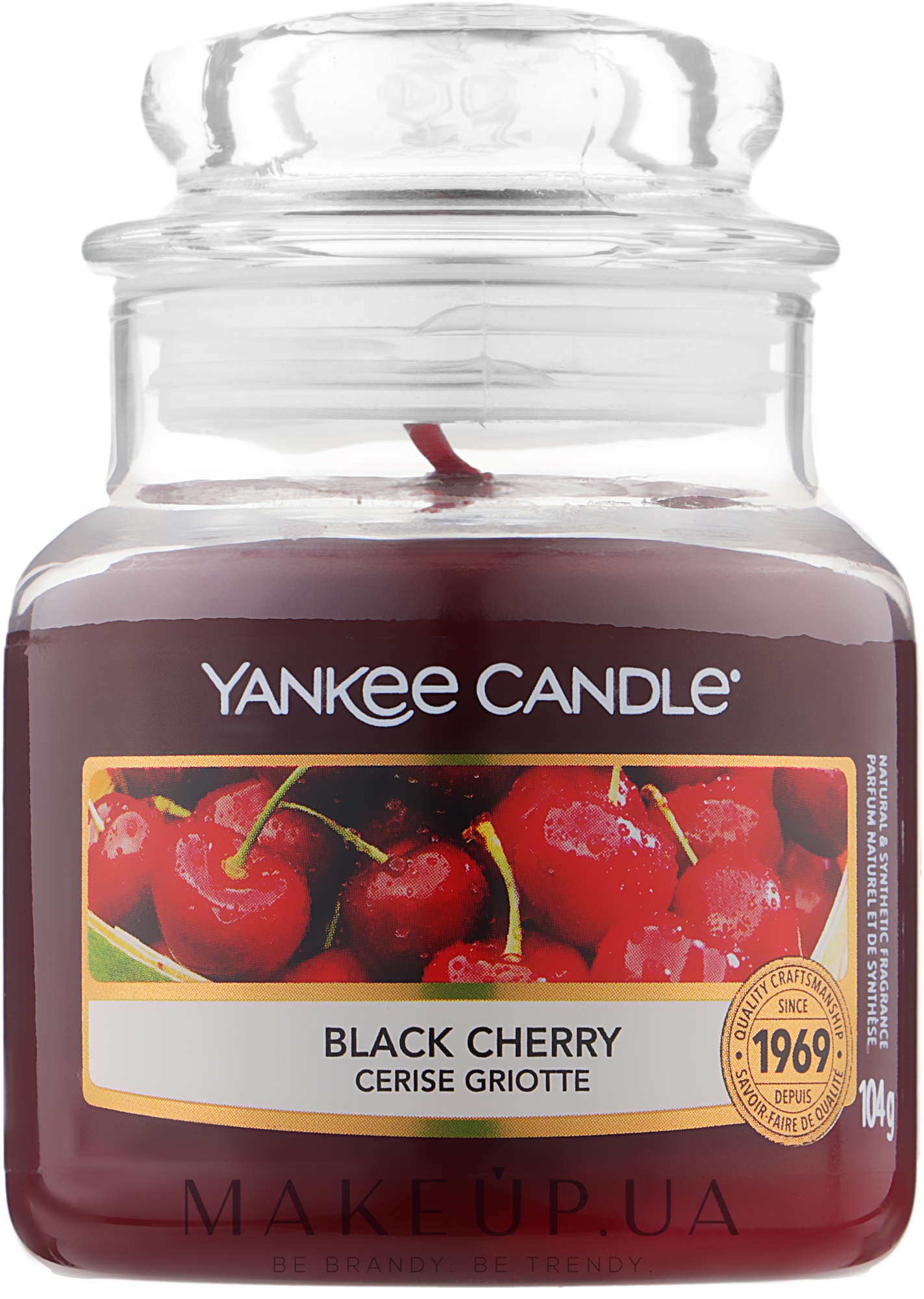 Свічка у скляній банці "Черешня" - Yankee Candle Black Cherry — фото 104g