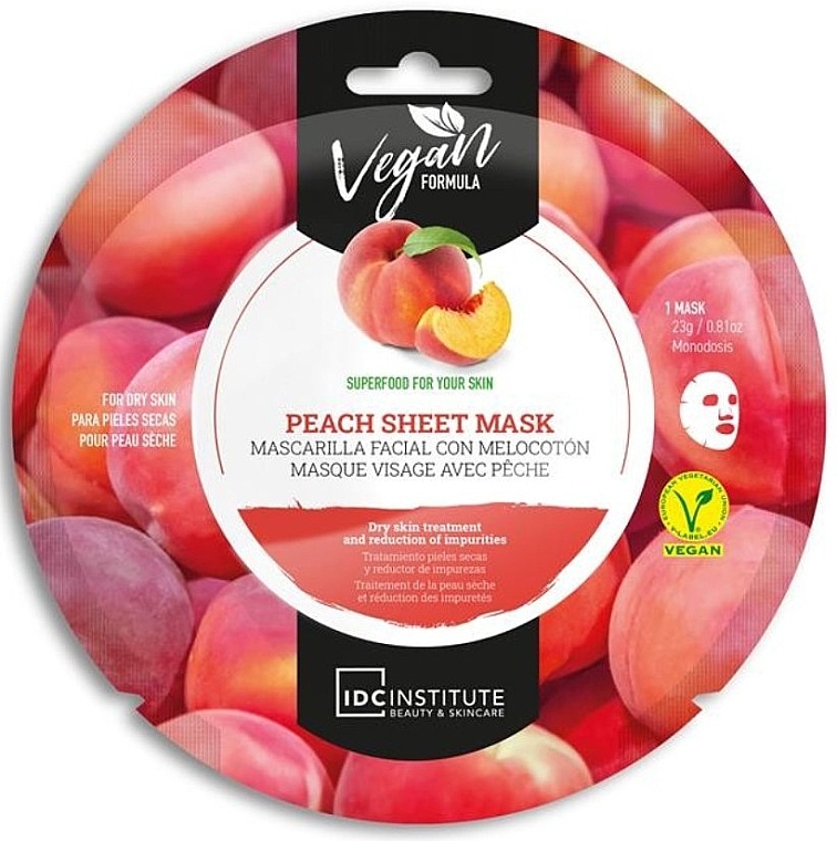Маска для сухої шкіри обличчя - IDC Institute Peach Sheet Mask — фото N1