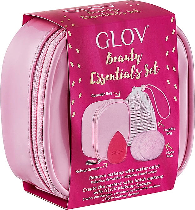 Набір   - Glov Beauty Essentials Set (sponge/1pcs + pads/3pcs + bag) — фото N2