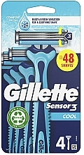 Одноразовые мужские бритвенные станки, 4 шт. - Gillette Sensor3 Cool — фото N1