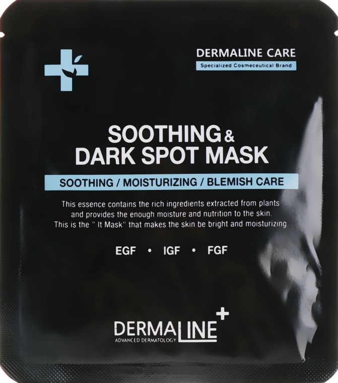 Заспокійлива та вирівнювальна тон шкіри маска - Dermaline Soothing & Dark Spot Mask