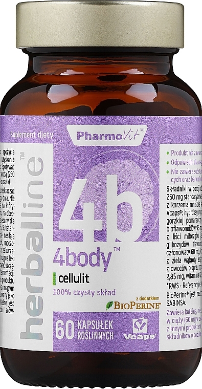 Дієтична добавка "Антицелюліт", 60 шт. - Pharmovit Herballine 4b — фото N1