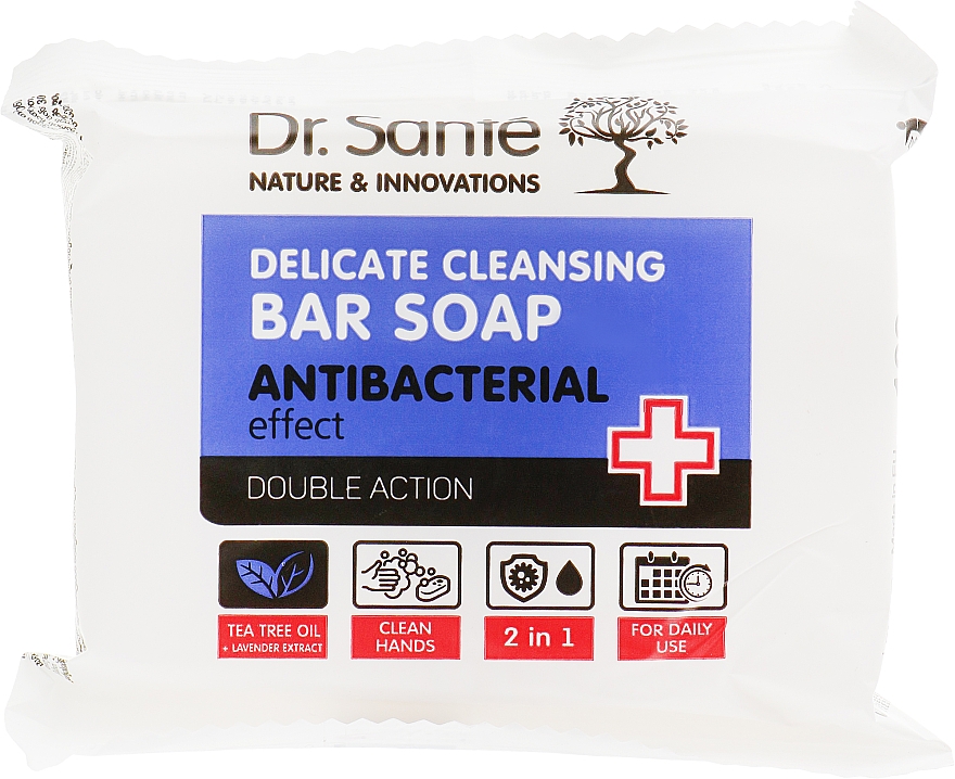 Мыло антибактериальное для рук "Двойное действие" - Dr. Sante Antibacterial Bar Soap Double Action