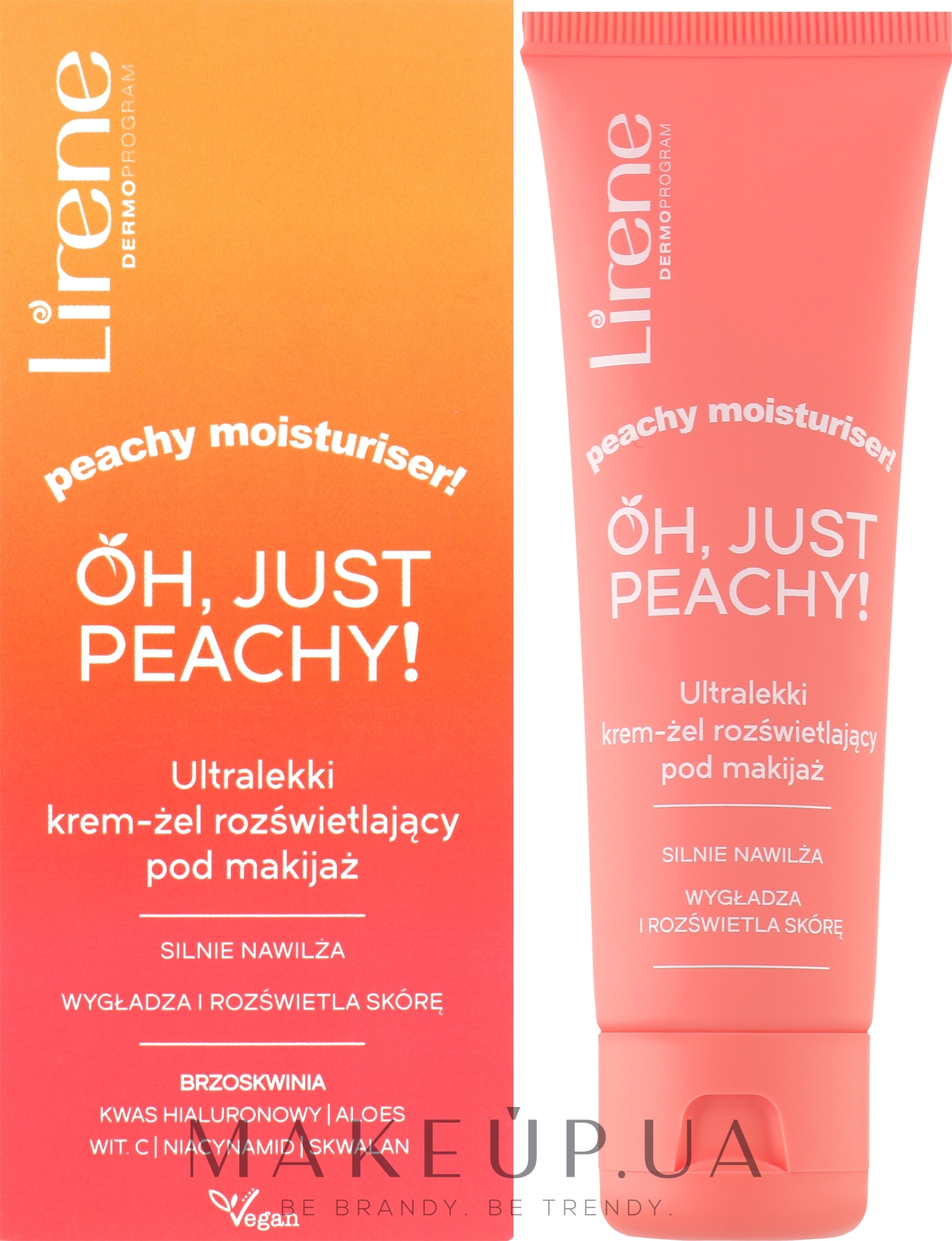 Ультралегкий крем-гель для сияющего макияжа - Lirene Oh, Just Peachy! — фото 50ml