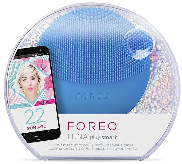 Очищающая насадка-щетка и массажер для лица - Foreo Luna Play Smart Facial Cleansing Brush Aquamarine — фото N1