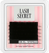 Парфумерія, косметика Накладні вії, чорні, мікс, 6 ліній (0.1, D, (14,15,16)) - Lash Secret