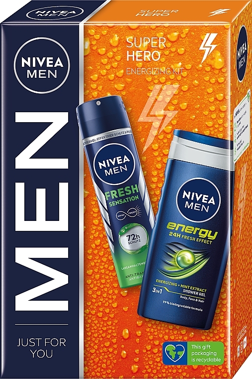 Набор - NIVEA MEN Super Hero (deo/150ml + sh/gel/250ml) — фото N1