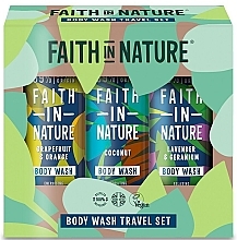 Парфумерія, косметика Набір - Faith In Nature Body Wash Travel Set (b/wash/3x400ml)
