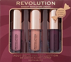 Парфумерія, косметика Набір - Makeup Revolution Sweet Candy Mini Pout Bomb Lip Gloss Set (lipgloss/3x2,2ml)
