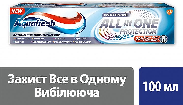 Зубна паста "Захист Все в Одному. Вибілююча" - Aquafresh Whitening All In One Protection — фото N3