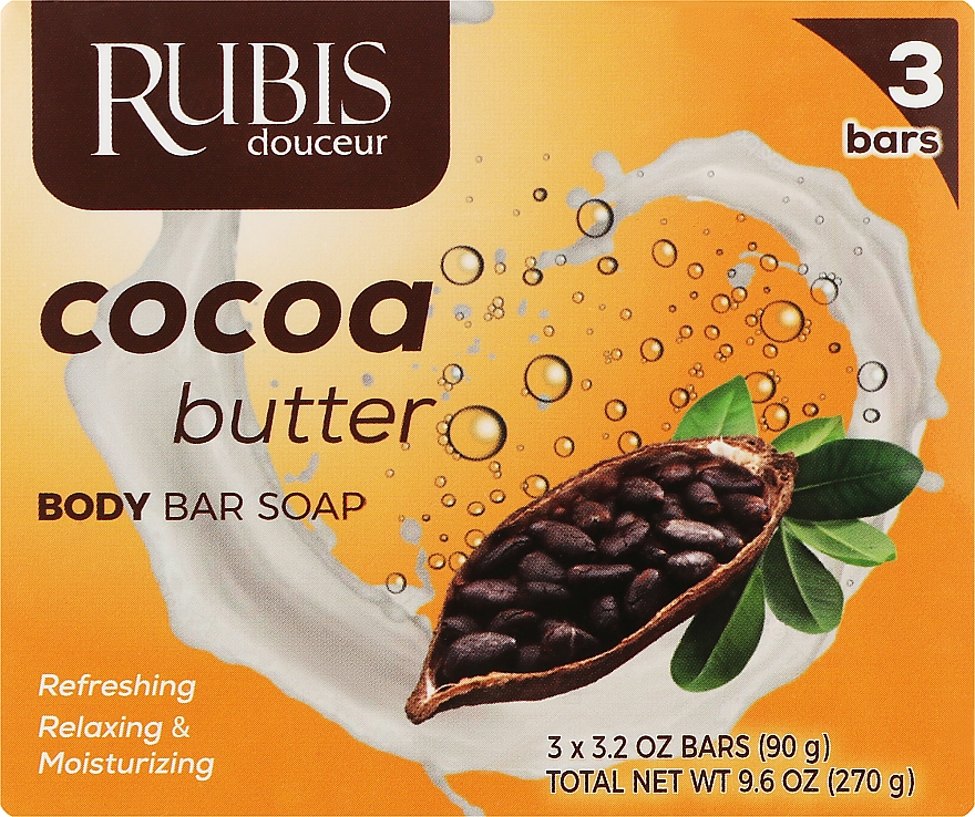 Мило "Шоколадне масло" - Rubis Care Cocoa Butter Body Bar Soap — фото N1