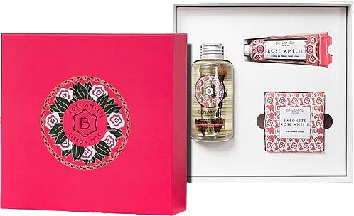 Набір - Benamor Rose Amelie Gift Set (h/cr/30ml + dry/oil/100ml + soap/100g) — фото N1
