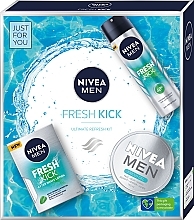 Духи, Парфюмерия, косметика Набор - NIVEA MEN Fresh Kick Ultimate Refresh (ash/lot/100ml + deo/150ml + gel/150ml)