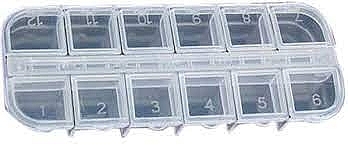 Пластиковий контейнер-органайзер для стразів, 12 комірок - Kodi Professional — фото N1