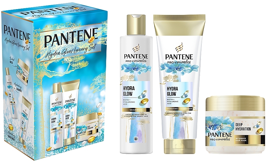 Набор - Pantene Pro-V Miracles Hydra Glow Luxury Set (shm/250ml + cond/160ml + h/mask/300ml) — фото N1