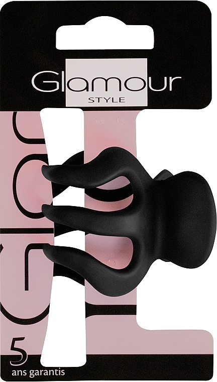 Заколка для волос, 417183, маленькая, черная с матовым покрытием - Glamour — фото N2
