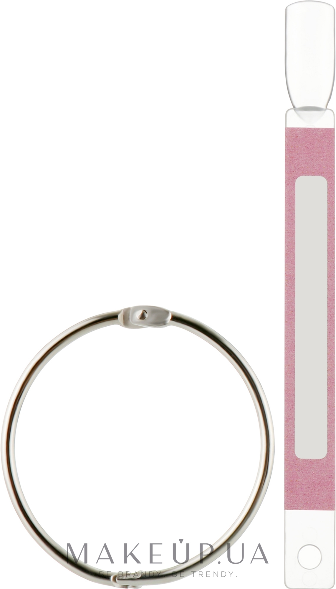 Типсы на кольце, розовый стикер, прозрачные, квадрат - Sticker Tips — фото 50шт