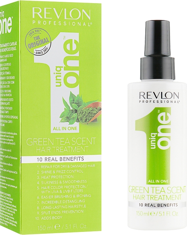 УЦЕНКА Спрей-маска для ухода за волосами с ароматом зеленого чая - Revlon Professional Uniq One Green Tea Scent Treatment * — фото N1