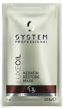 Парфумерія, косметика Кератинова маска для волосся - System Professional Luxe Oil Lipidcode Keratin Restore Mask L3 (міні)