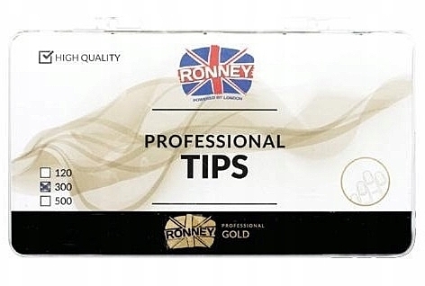 Типси для нігтів, френч, кремові, 300 шт. - Ronney Professional Tips French — фото N1