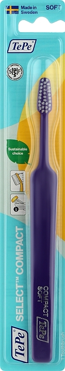 Зубная щетка Select Compact Soft, мягкая, фиолетовая - TePe Comfort Toothbrush — фото N1