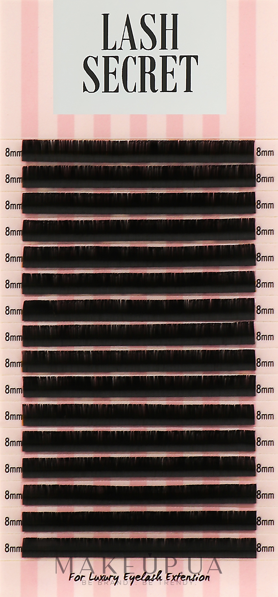 Накладные ресницы, черные, 16 линий (один размер, 0.1, D, 8) - Lash Secret — фото 1уп
