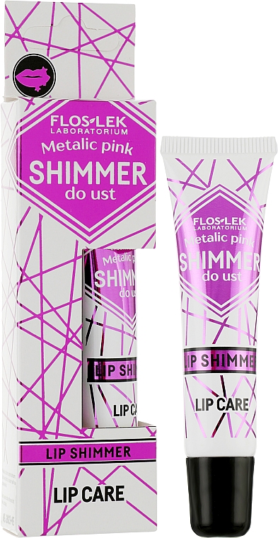 Бальзам для губ с шиммером - Floslek Lip Care Shimmer Metalic Pink — фото N2